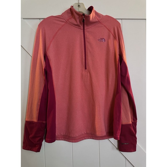 The North Face Flash Dry 1/4 Zip Women Orange/Fuchsia Size Lg - Picture 1 of 8
